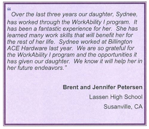 Parent testimonial talking about how the Workability Program was fantastic for their daughter.